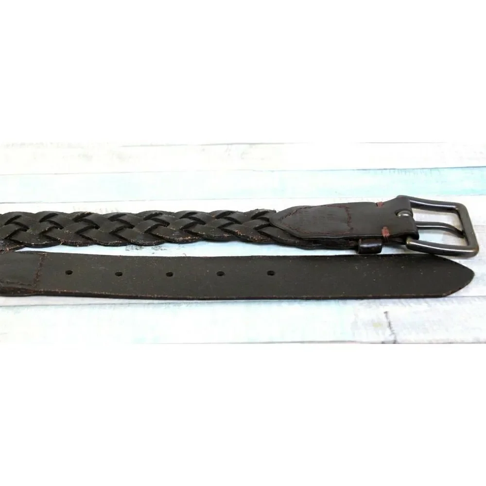 CLASSIC BRAIDED BROWN GENUINE LEATHER 1.25